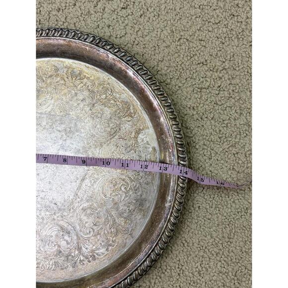 Vintage round silverplate serving tray by Fenton Silversmiths Ltd, Canada. - Picture 6 of 6